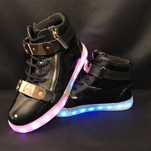 Light Up LED Patent Leather Shoes Women 9.5/Men 8